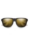 Smith Embark 58mm Chromapop™ Polarized Square Sunglasses In Matte Black / Gardenia White