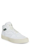 Rhude Cabriolet Mid Top Leather Sneaker In White 0377