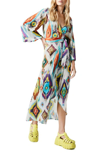 Smythe Abstract Print Hostess Dress In Ikat Multi