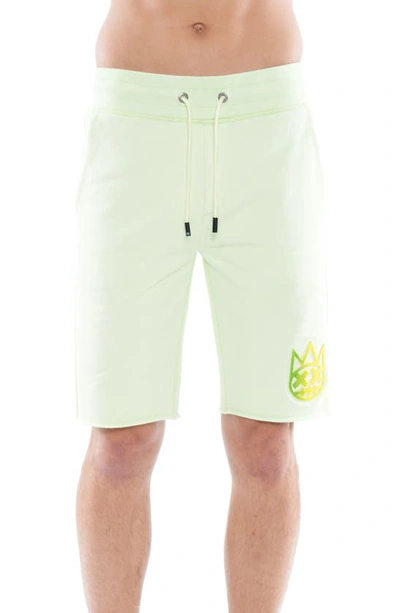 Cult Of Individuality Graphic Cotton Sweat Shorts In Patina Green
