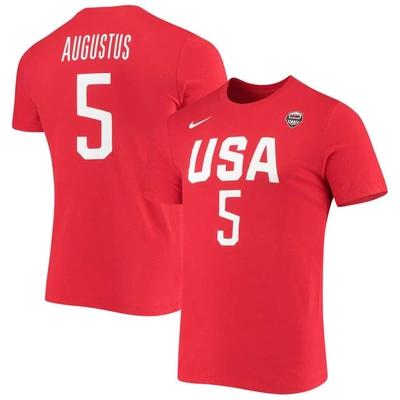Nike Women's  Seimone Augustus Usa Basketball Red Name And Number Performance T-shirt