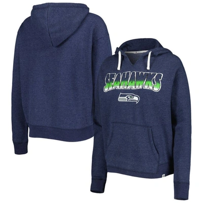 47 ' College Navy Seattle Seahawks Color Rise Kennedy Notch Neck Pullover Hoodie