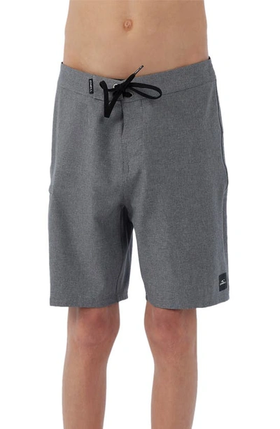 O'neill Kids' Hyperfreak Heat Solid Board Shorts In Grey Heather