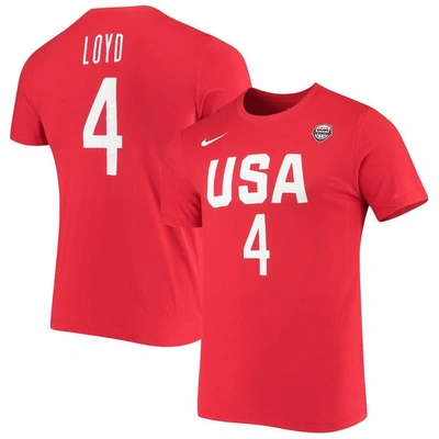 Nike Women's  Jewell Loyd Usa Basketball Red Name And Number Performance T-shirt