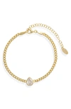 Shymi Fancy Shape Cubic Zirconia Curb Chain Bracelet In Gold/ White/pear Cut