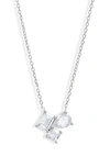 Shymi Cubic Zirconia 3-stone Pendant Necklace In Silver