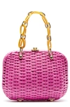 Frances Valentine Hen Wicker Basket Bag In Pink