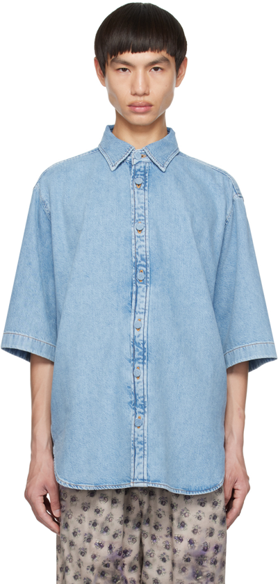 Acne Studios Denim Button-up Shirt In Indigo Blue