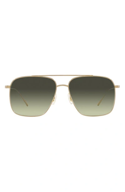 Oliver Peoples Dresner Aviator-frame Sunglasses In Gold/green Gradient