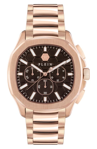 Philipp Plein Men's Chronograph Spectre Rose Gold Ion-plated Bracelet Watch 44mm In Ip Rose Gold