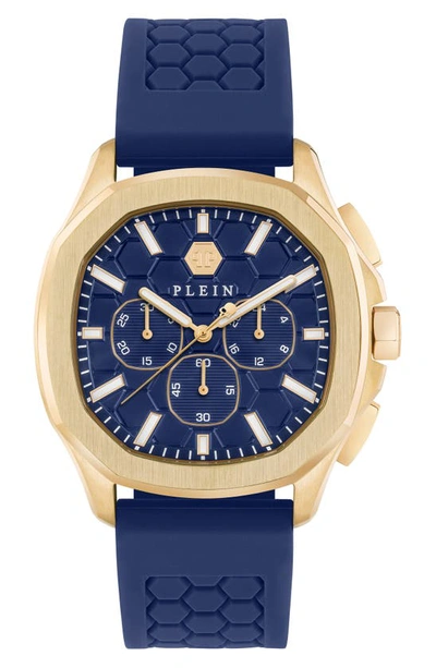 Philipp Plein Men's Chronograph Spectre Blue Silicone Strap Watch 44mm In Blue