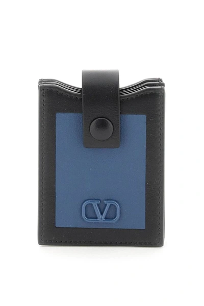Valentino Garavani Leather Card Holder In Multi-colored