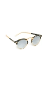 Krewe Stl Ii Round Mirrored Sunglasses, Champagne In Plume To Champagne/silver