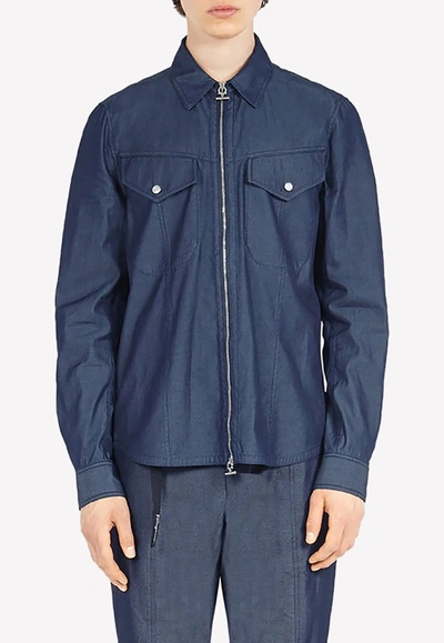 Ferragamo Denim Zip-up Jacket
