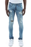 Prps Men's Covets Destroyed Skinny Jeans In Medium Indigo