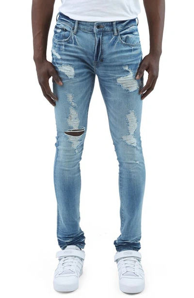Prps Men's Covets Destroyed Skinny Jeans In Medium Indigo
