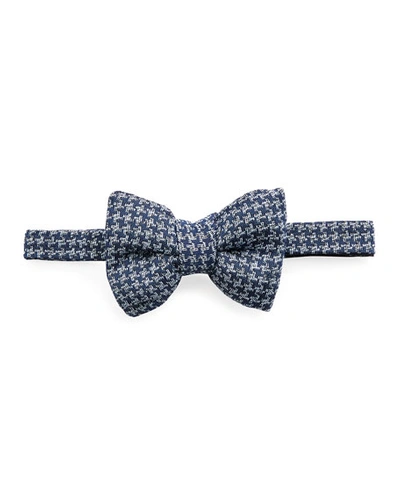 Tom Ford Classic Houndstooth Bow Tie, Medium Blue