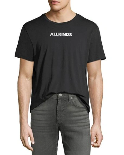 7 For All Mankind Men's Allkinds Graphic Cotton T-shirt In Black