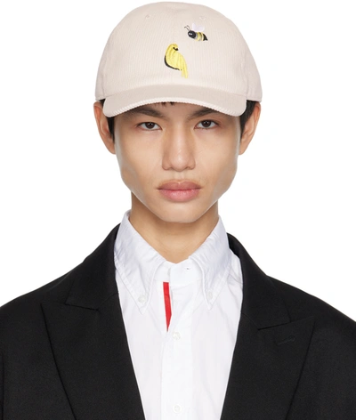 Thom Browne Corduroy Embroidered Detail Baseball Cap In Pink
