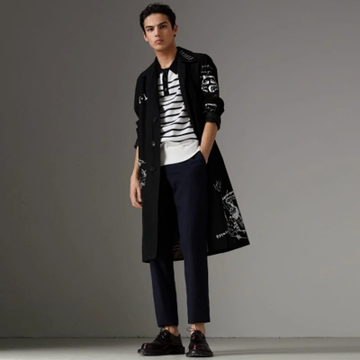 Burberry sketch print car coat deals