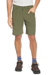 Patagonia Quandary Water Repellent Stretch Hiking Shorts In Industrial Green