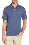 Patagonia 'trout Fitz Roy' Organic Cotton Polo In Dolomite Blue