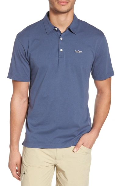 Patagonia 'trout Fitz Roy' Organic Cotton Polo In Dolomite Blue