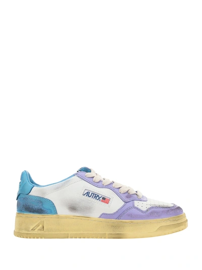Autry Sup Vint Low Sneakers In Bianco