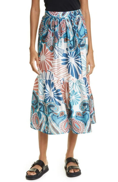Ba&sh Janel Mixed Print Skirt In Blue
