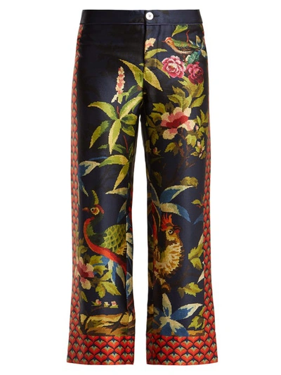 F.r.s For Restless Sleepers Ceo Printed Silk Straight-leg Pants