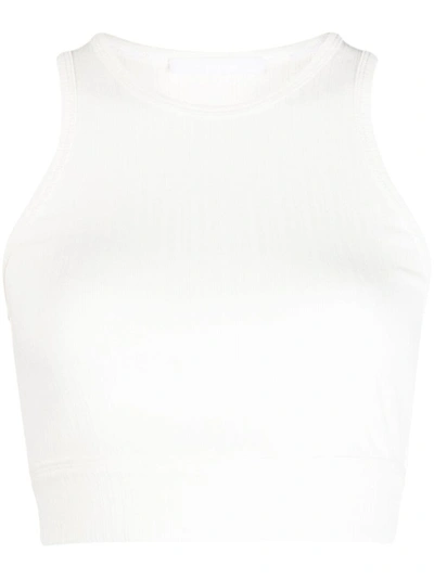 Helmut Lang Crop Top With Cut Out Detail In White