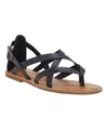 Lucky Brand Ainsley Flat Sandal In Black Leather