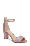 Vince Camuto Corlina Ankle Strap Sandal In Pink Glitter Fabric