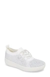 Fitflop Uberknit(tm) F-sporty Sneaker In Metallic Silver/ Urban White