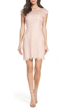 Bb Dakota Jayce Lace Sheath Cocktail Dress In Rose Smoke