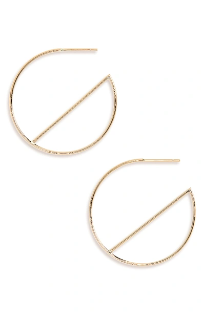 Lana Jewelry 14k Eclipse Wire Hoop Earrings In Yellow Gold