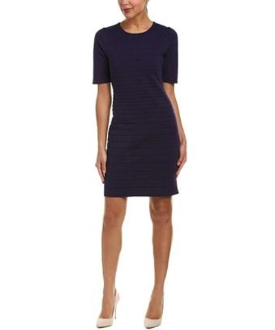 Anne Klein Textured Stripe Knit Dress In Monaco