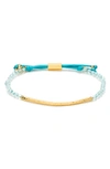 Gorjana Power Gemstone Beaded Bracelet In Aquamarine/ Gold