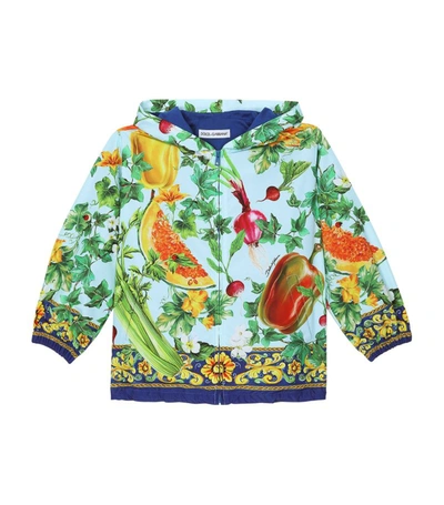 Dolce & Gabbana Kids' Girls Blue Farmer Print Jacket