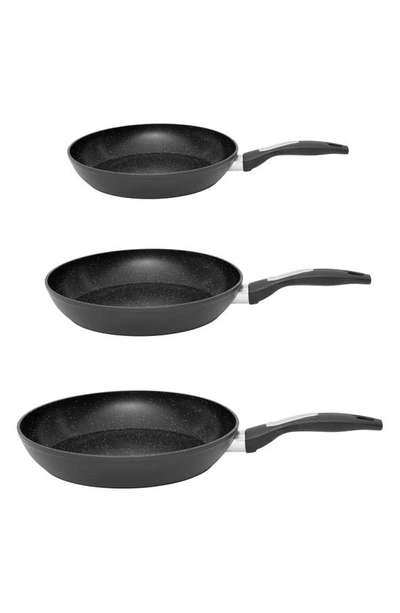 Berghoff Nonstick Aluminum 3-piece Frying Pan Set In Black