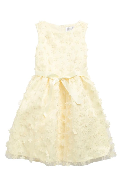 Blush By Us Angels Kids' 3d Appliqué Mesh Dress In Yellow