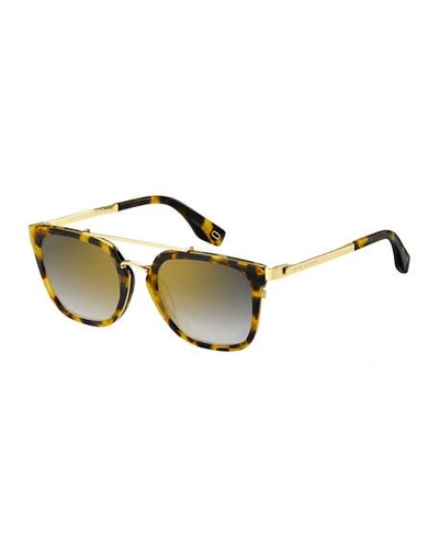 Marc Jacobs Women's Brow Bar Square Sunglasses, 50mm In Dark Havana