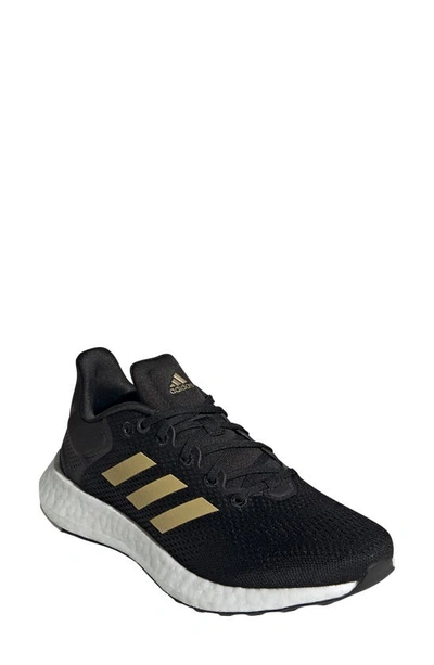 Adidas Originals Pureboost 21 Primegreen Running Shoe In Core Black/ Gold Met/ Grey Six