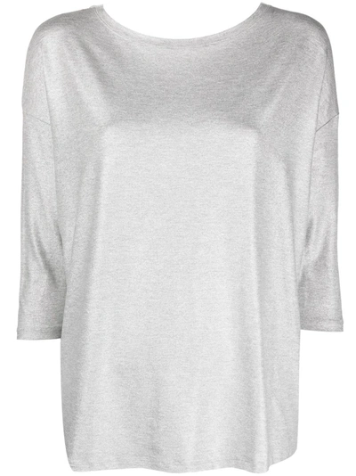 Majestic Three-quarter Sleeve Jersey T-shirt In Grey