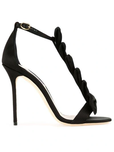 Olgana Satin Bow Detail Sandals In Black