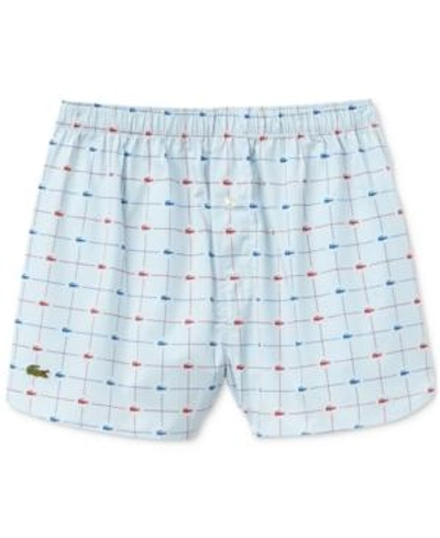 Lacoste Men's Cotton Printed Boxers In Light Blue