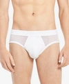 Calvin Klein Men's Mesh Hip Briefs In White