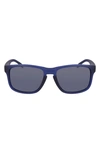 Cole Haan 57mm Squared Polarized Sunglasses In Navy Crystal