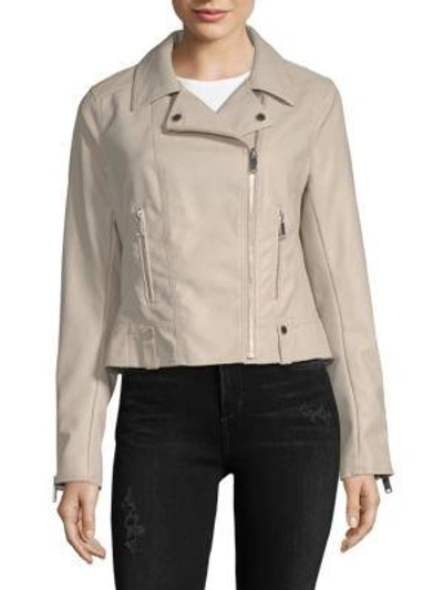 French Connection Textured Zippered Jacket In Stone