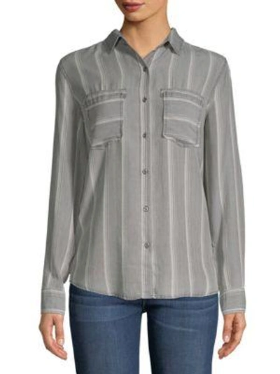 Saks Fifth Avenue Long-sleeve Button-down Shirt In Pale Grey